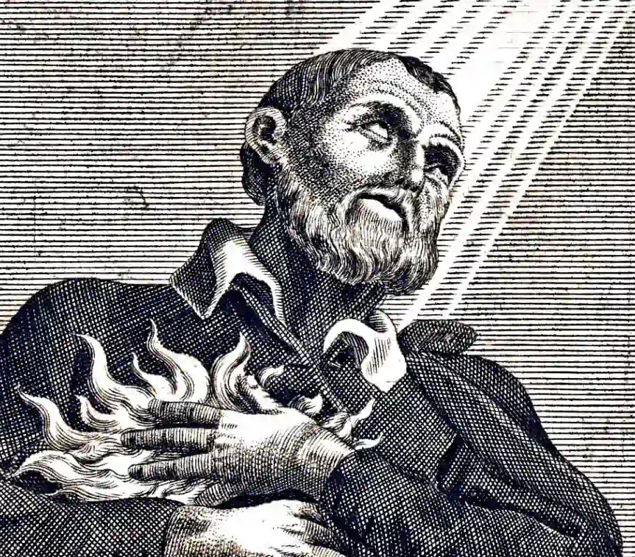 St Philip Neri's heart enlarged by Christ's love.